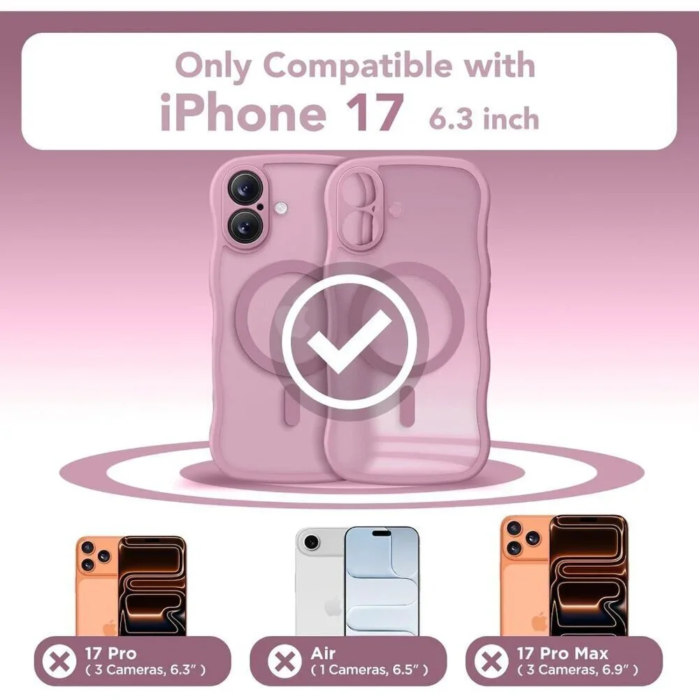 Women Black Currant Iphone 17 Pro Max Case Full Camera Protection Mag Safe
